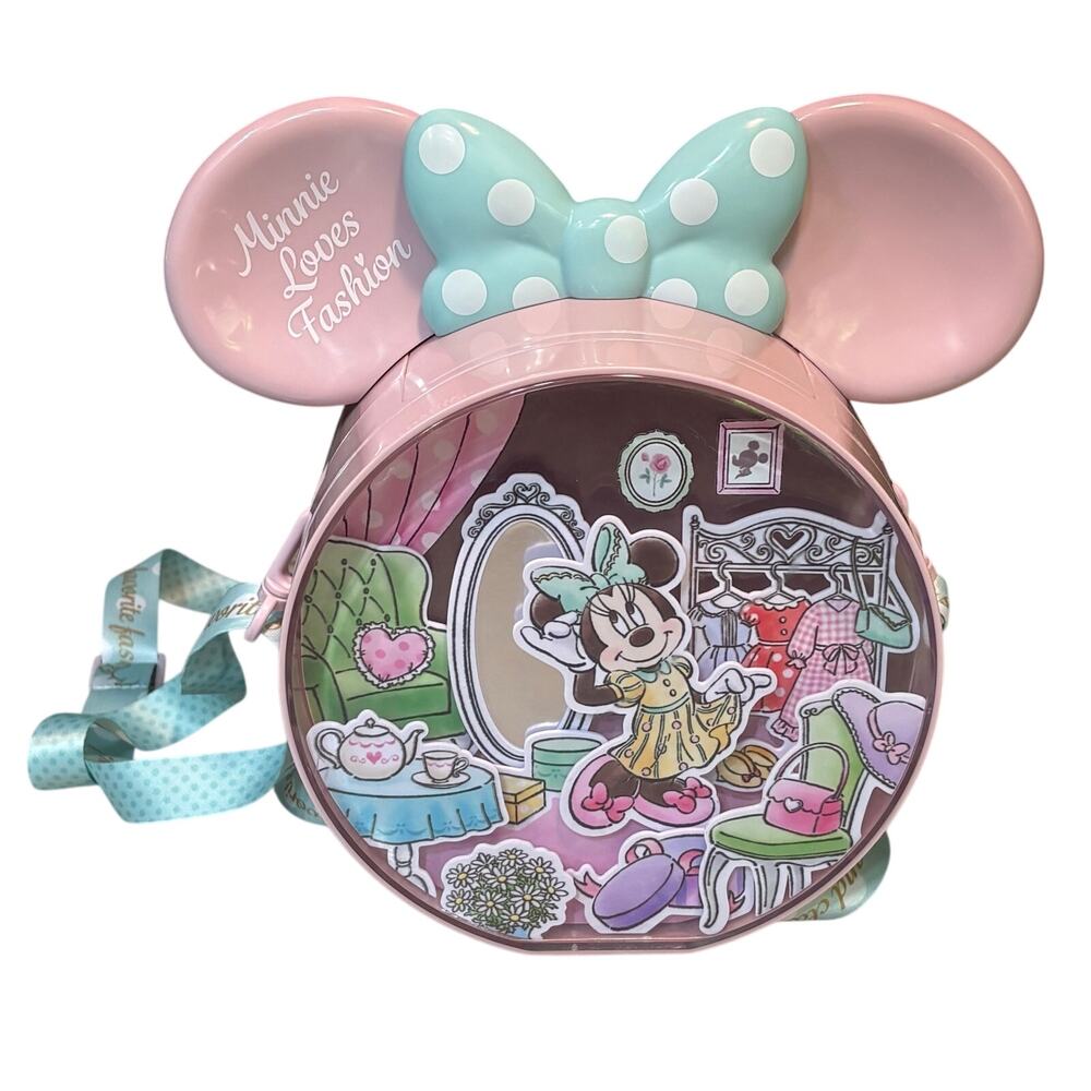 Walt Disney Tokyo Resort Minnie Mouse Loves Fashion Popcorn Bucket with Strap